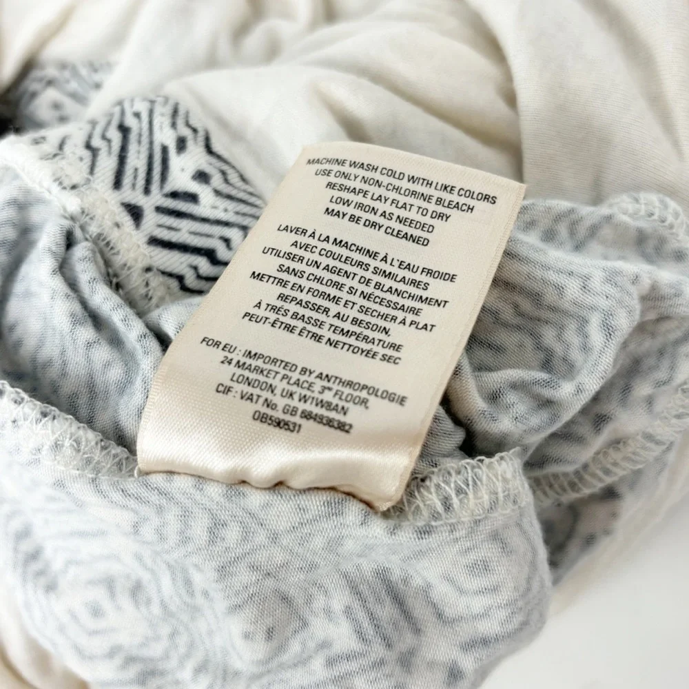 ANTHROPOLOGIE MAEVE Women’s Ivory Black Geometric Print One Shoulder Jumpsuit XS - Picture 8 of 8